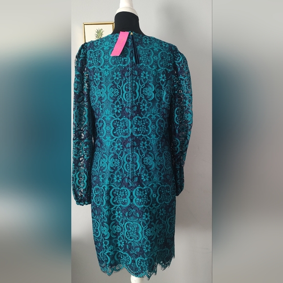 Elegant Blue Lace Dress - Picture 9 of 15